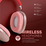 P9 Bluetooth Wireless Headset Over-Ear Headphone With Mic (Pink)