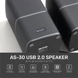 ARIZONE Portable Laptop/Desktop USB 2.0 Powered Multimedia Speaker with AUX Input, Computer Speaker System with Bluetooth