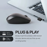 UP M204 Wireless Mouse, 1600 DPI, 3 button Mouse, Ergonomic Optical Mouse, USB Computer Mouse for Laptop, PC, Chromebook, Notebook Black